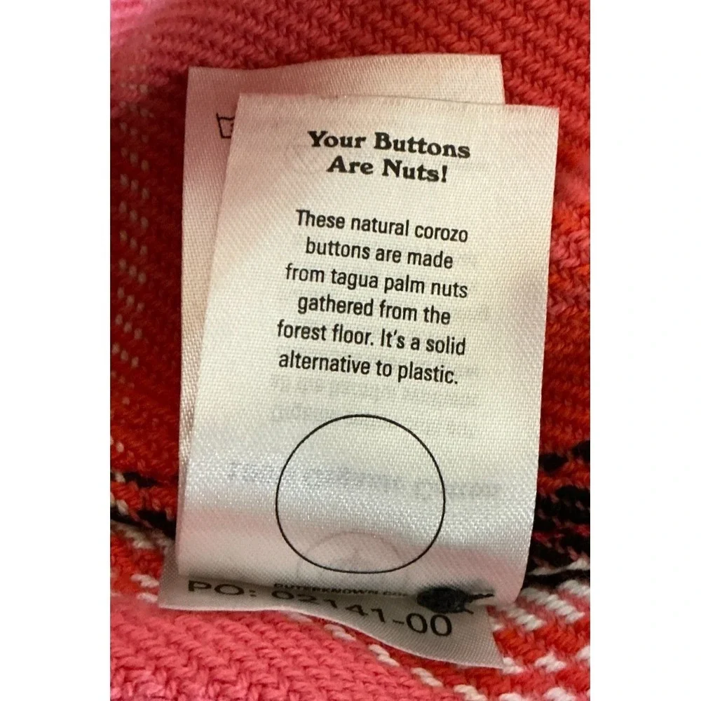 Outerknown Blanket Shirt Women's Medium Organic Cotton Coral Orange Plaid - Picture 4 of 8